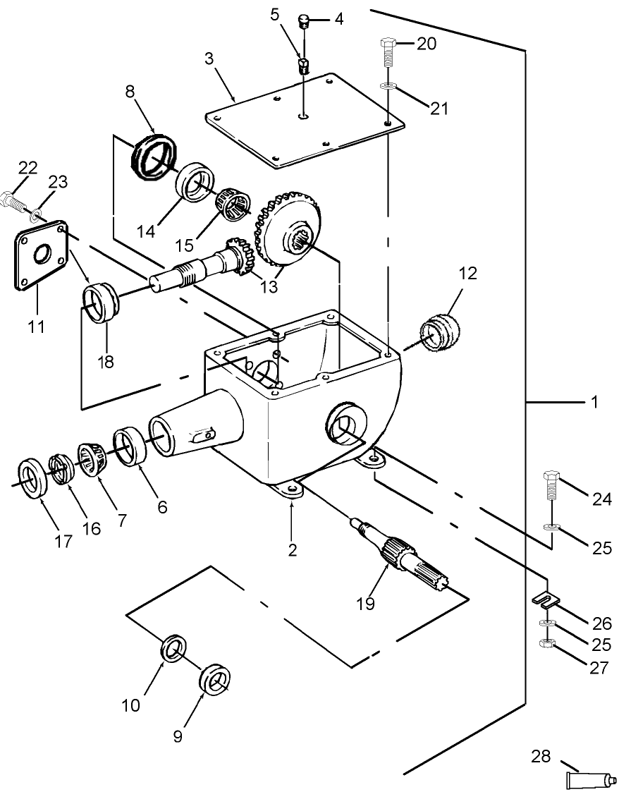 004(2) GEARBOX, MAIN DRIVE, 1,000 RPM, ASN 13804