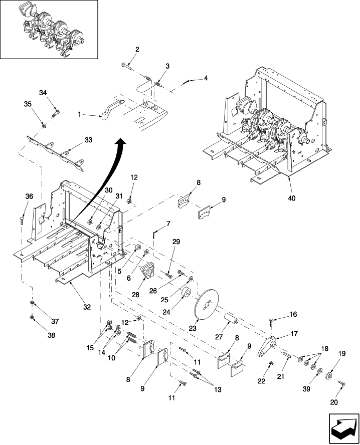 15.02 KNOTTER, RH & KNOTTER CRADLE