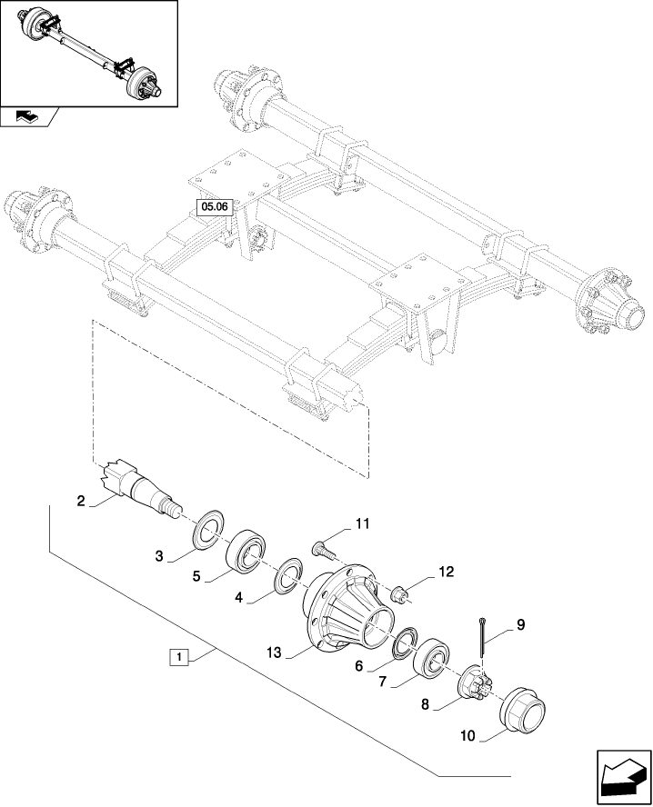 05.07(01) TANDEM AXLE WITHOUT BRAKES