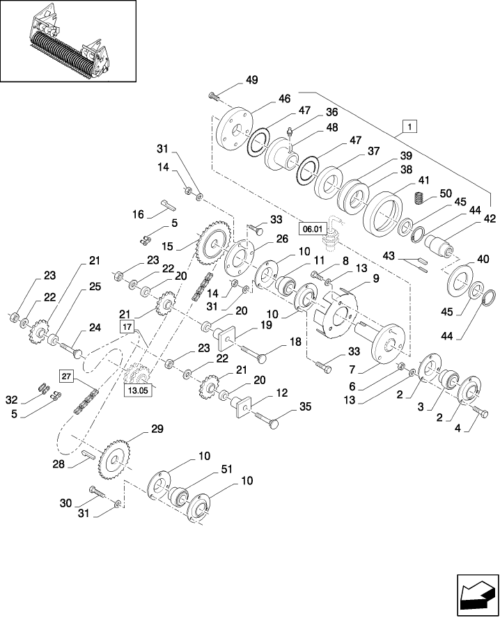 13.01(01) PICK-UP, MAIN TRANSMISSION, RH