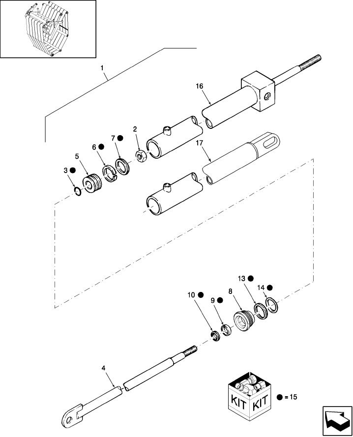 07.43 HYDRAULICS, BALE TENSION CYLINDERS