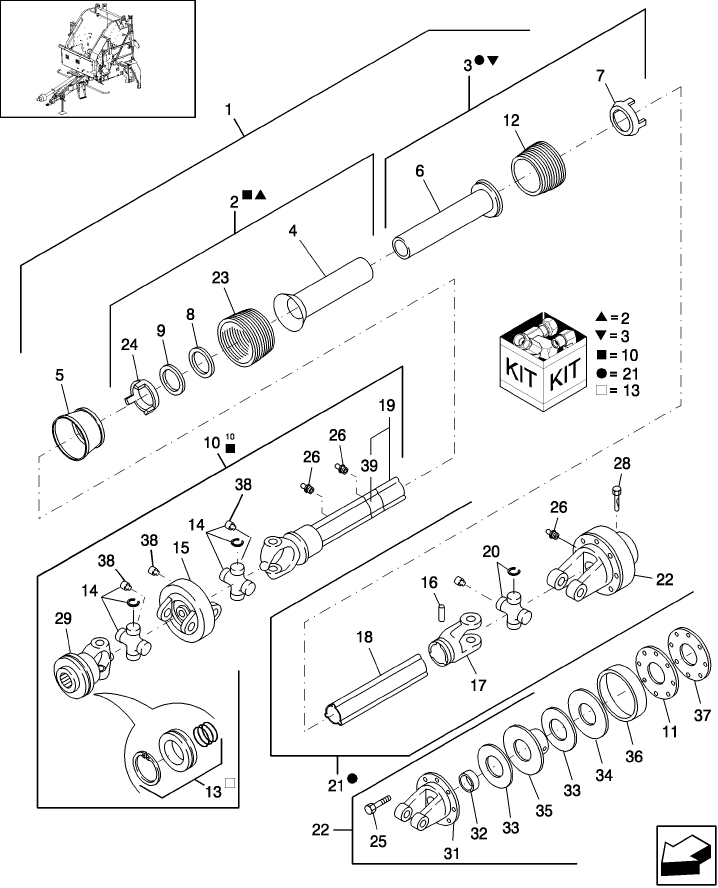 01.80 POWER TAKE OFF, 540 RPM, SLIP CLUTCH, EUROPE & R.O.W., PRIOR TO P.I.N. Y6N016413