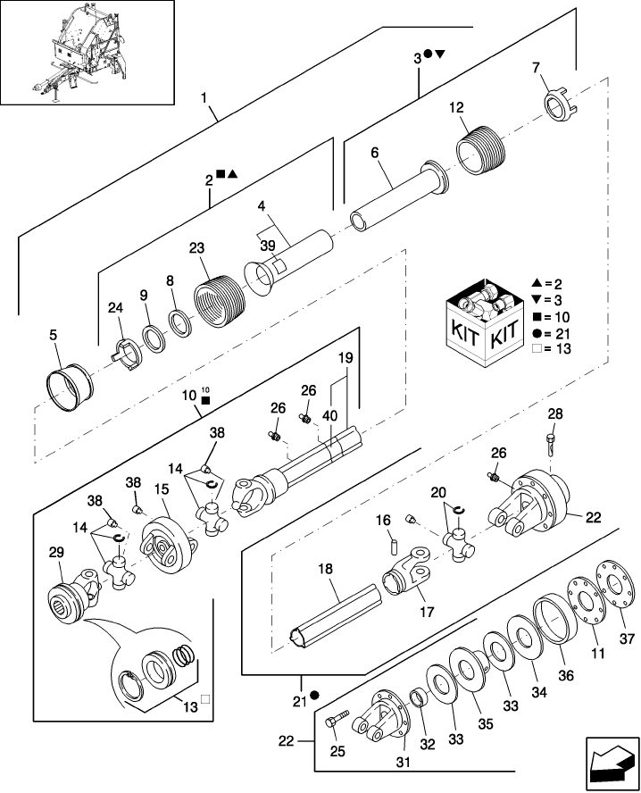 01.90 POWER TAKE OFF, 540 RPM, SLIP CLUTCH, NORTH AMERICA, PRIOR TO P.I.N. Y6N016413