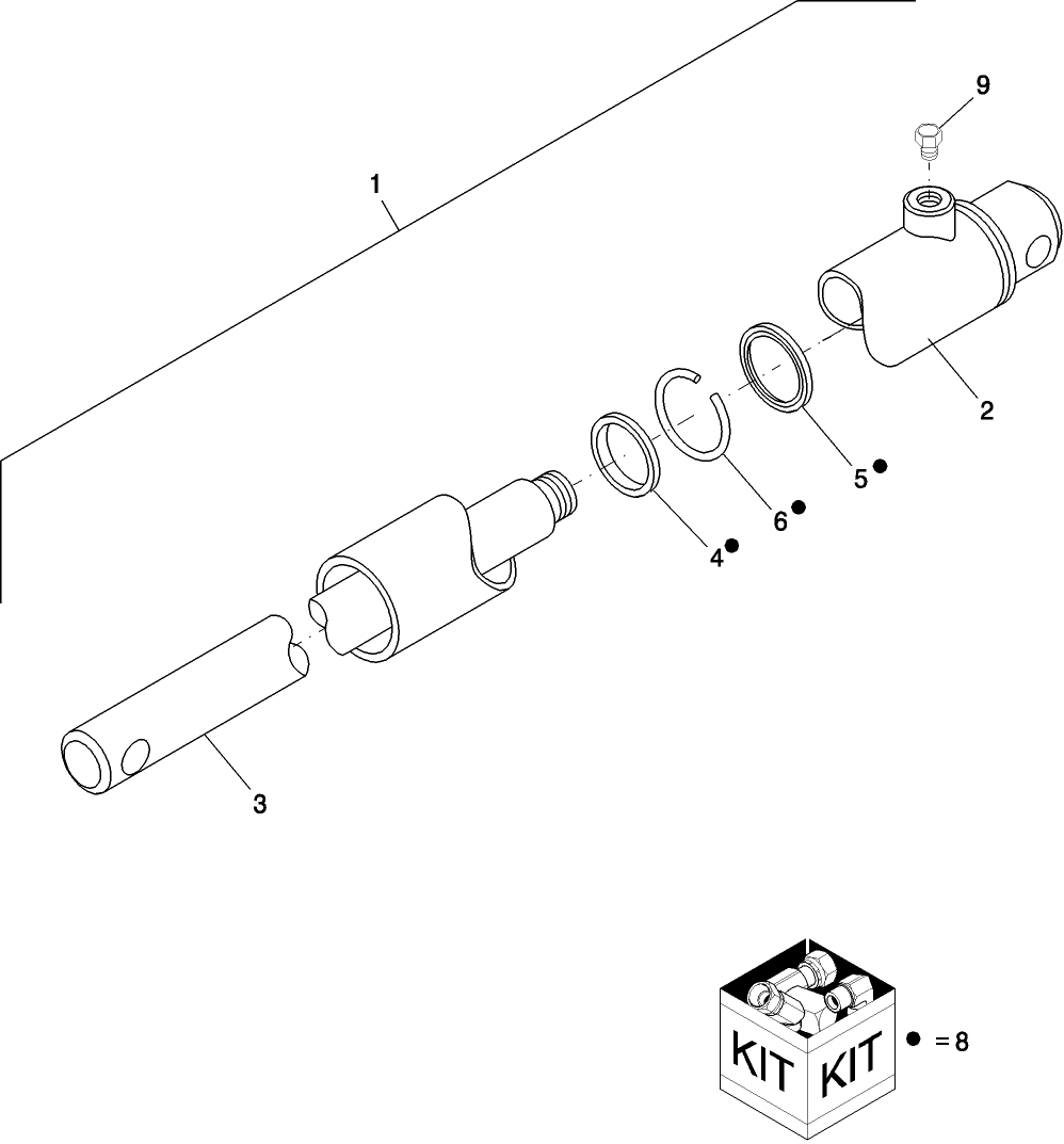 13.821(1) HYDRAULIC PICKUP LIFT, CYLINDER, 86643308