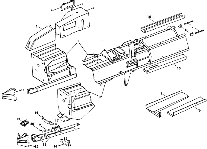 002 MAIN FRAME, TONGUE & CHUTE GROUP