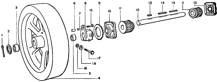 009 FLYWHEEL, PINION SHAFT, & PINION GEARS