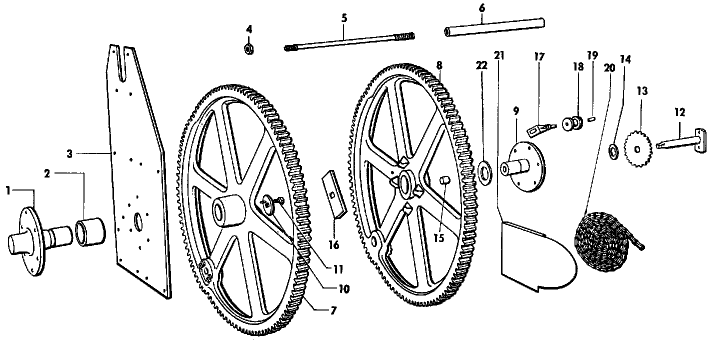 010 MAIN DRIVE GEARS, FLANGES, & KNOTTER DRIVE