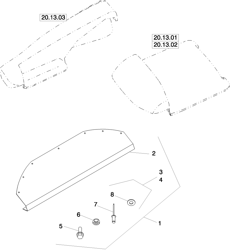 16.02 KIT, WEAR PLATES, 30", 36" & 38" INNER AND OUTER HOODS