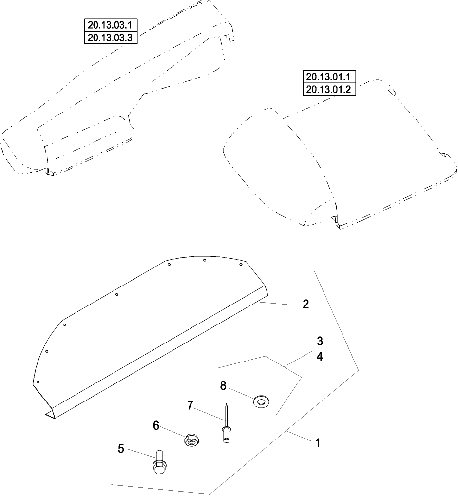 20.13.04 KIT, WEAR PLATES, 30", 36" & 38" INNER AND OUTER HOODS