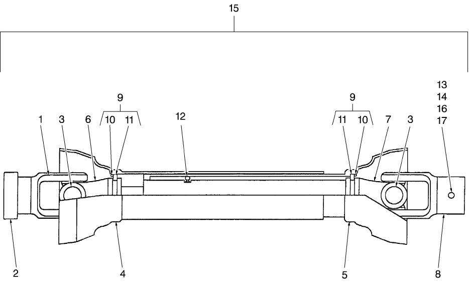 054 PTO SHAFT, 60" SNOW BLOWER