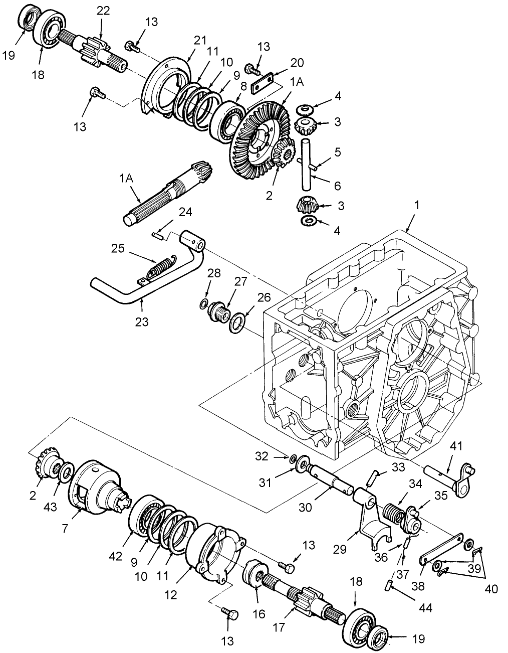 04B01 DIFFERENTIAL & DIFFERENTIAL LOCK LINKAGE, 1110, 1210