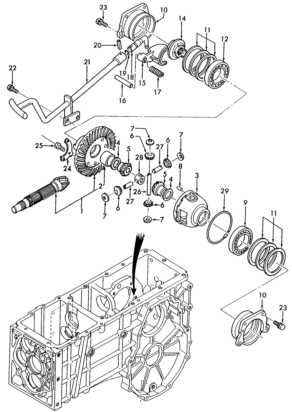 04B01 DIFFERENTIAL & DIFFERENTIAL LOCK LINKAGE