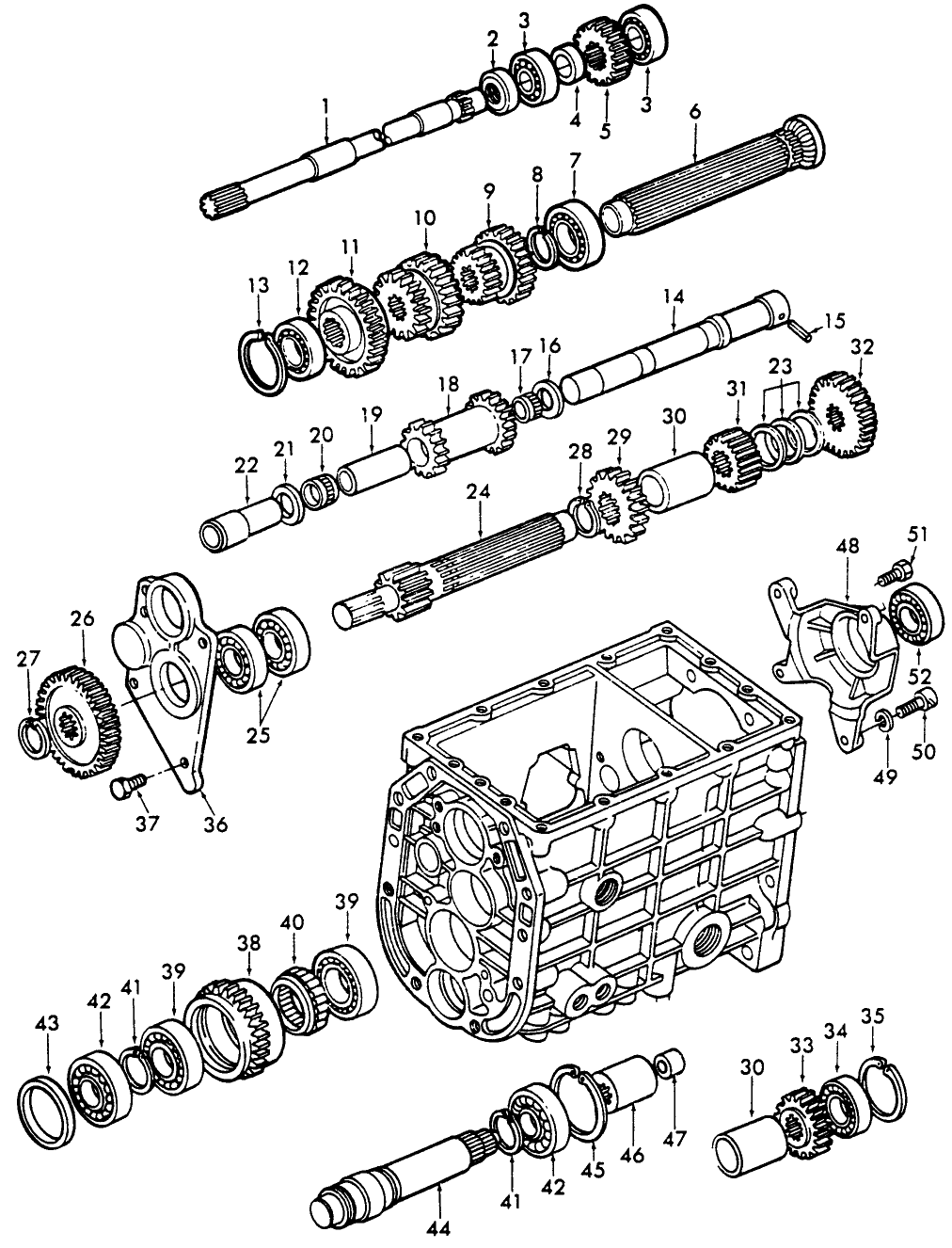 07B01 TRANSMISSION GEARS, FRONT, 1100 & 1200