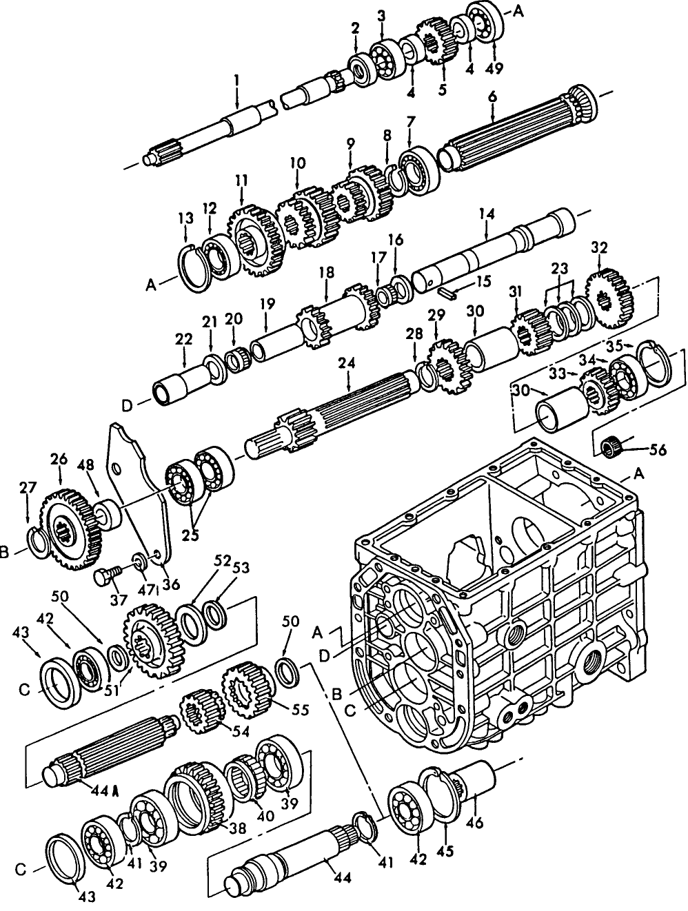 07B01 FRONT TRANSMISSION GEARS - 1110, 1210