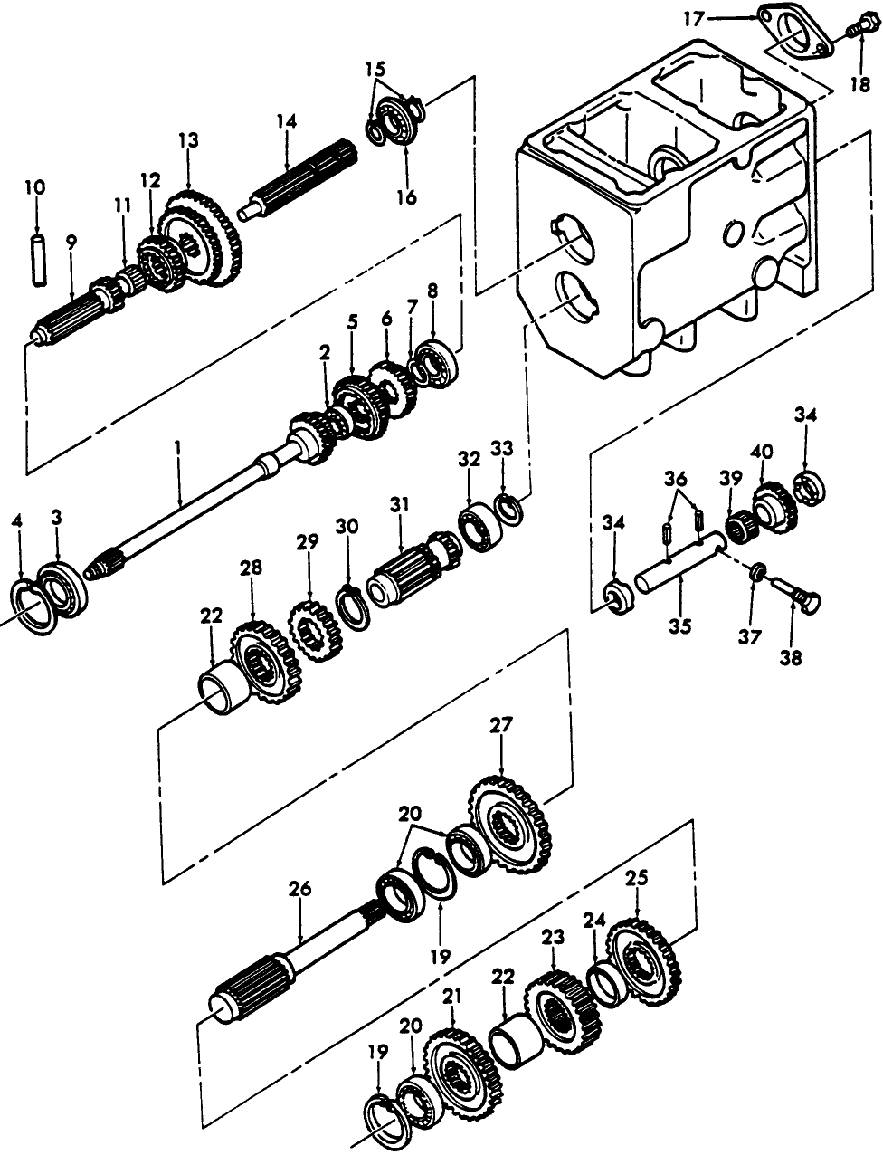 07B02 TRANSMISSION GEARS, FRONT, 1300 & 1500
