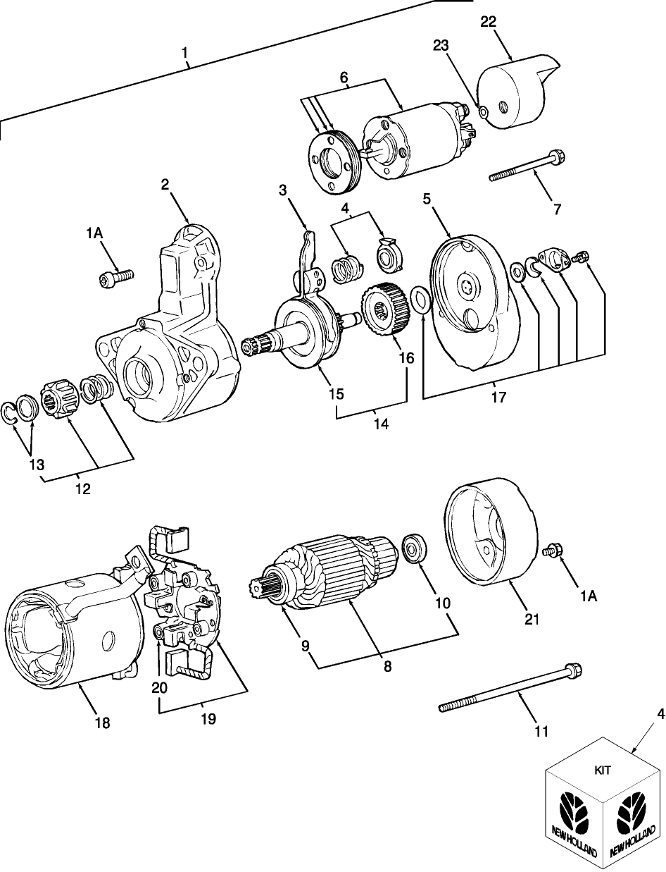11D02 STARTING MOTOR - 1320, 1520, 1620, 1715 (87/7-96) & 1720 (87/8-96)