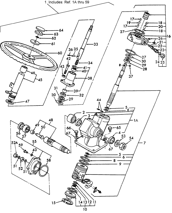 03E05 STEERING COLUMN & GEARBOX, W/POWER STEERING - 1500, 1700, 1900