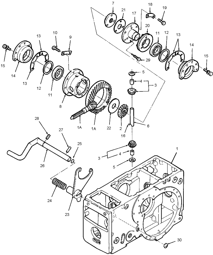 04B02 DIFFERENTIAL & DIFFERENTIAL LOCK LINKAGE, 1310, 1510, 1710