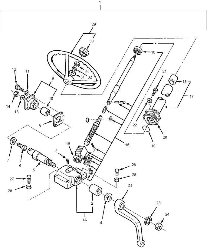 03E02A STEERING COLUMN & GEAR BOX, 1510, 1710