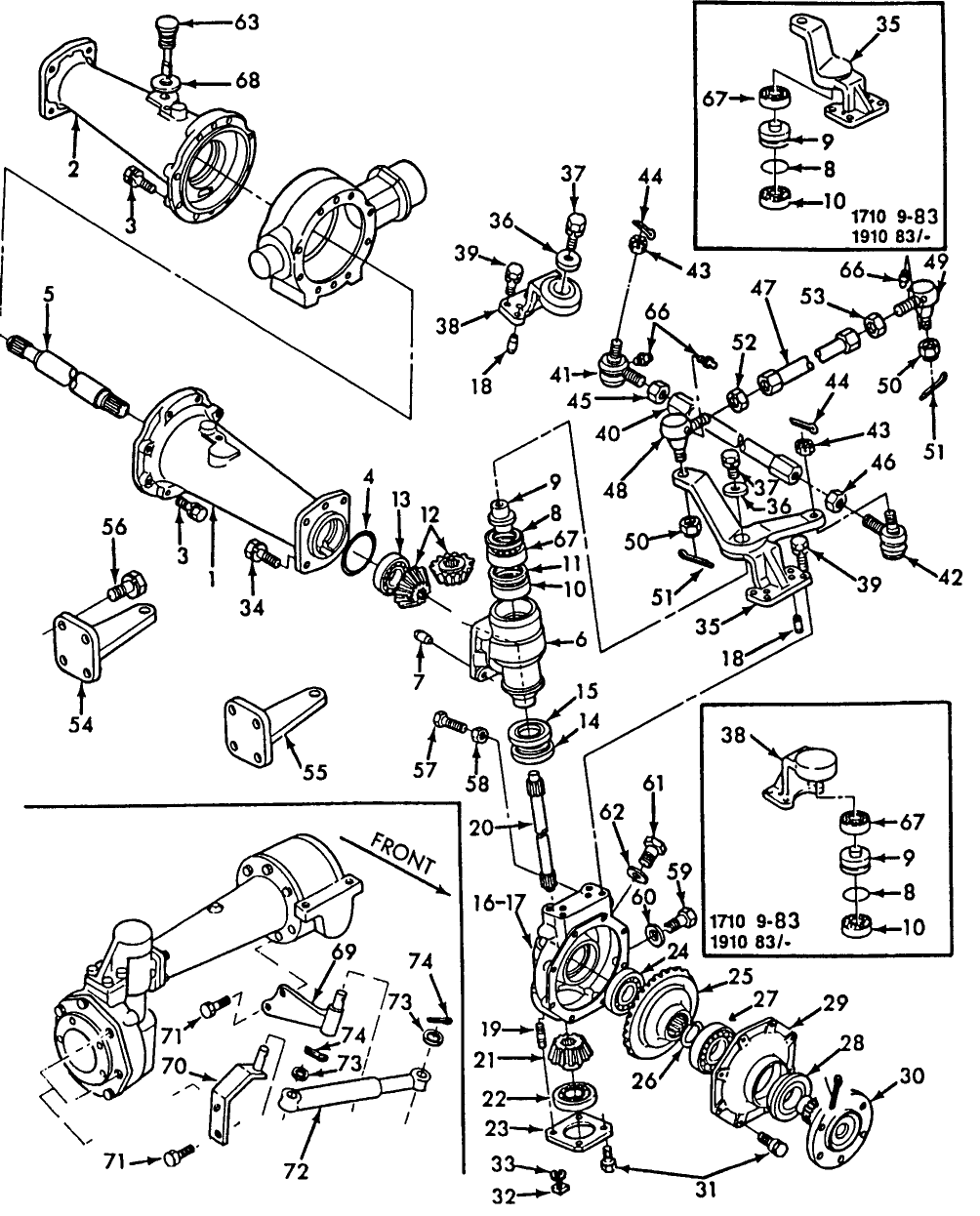 03C03 FRONT AXLE, W/4WD, 1710, 1910