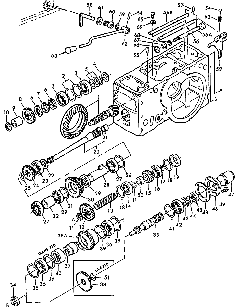 07C03 REAR TRANSMISSION GEARS - 1310, 1510, 1710