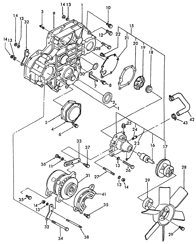 06E04 TIMING GEAR CASE & WATER PUMP - 1710