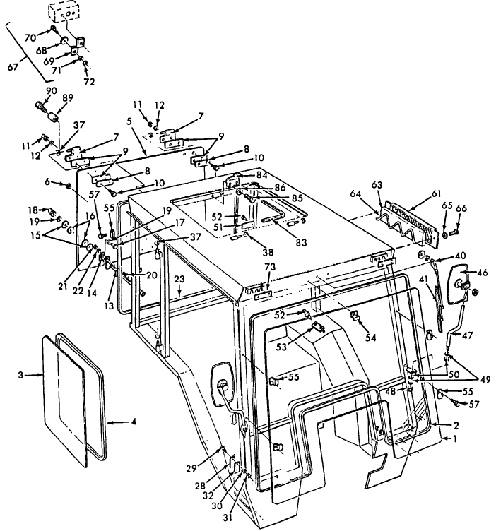 15A01 CAB FRAME & WINDOWS - 1710, 1910 (NH-E)