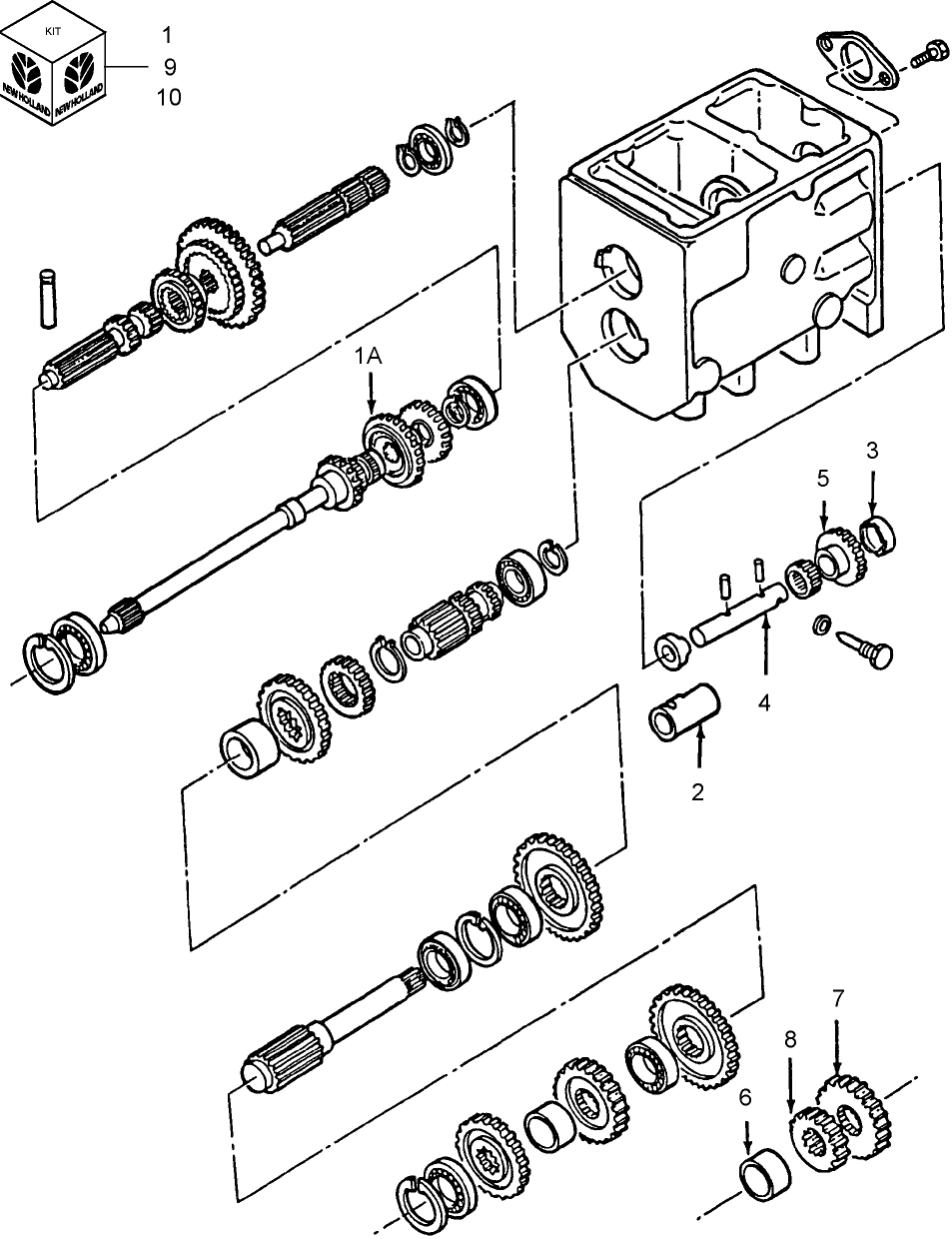 17A02 CREEPER GEAR KIT - 1310,1510,1710 (2 & 4WD) W/TRENCH  L/SYNCHRO
