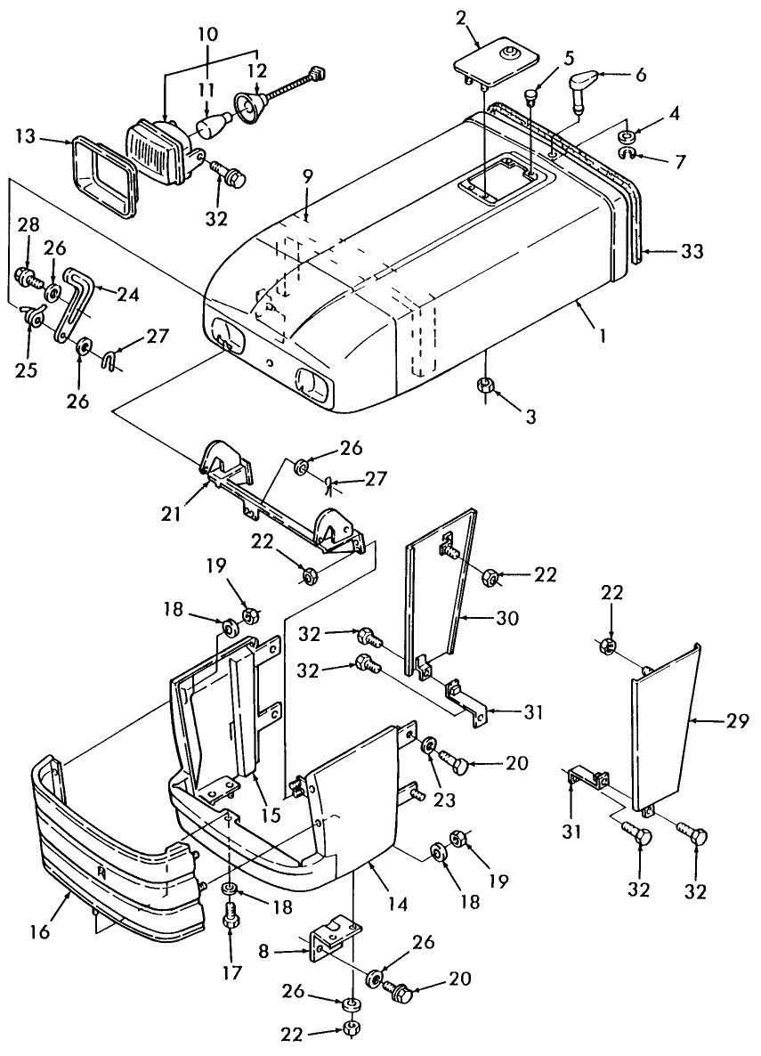 14B03 HOOD & RELATED PARTS