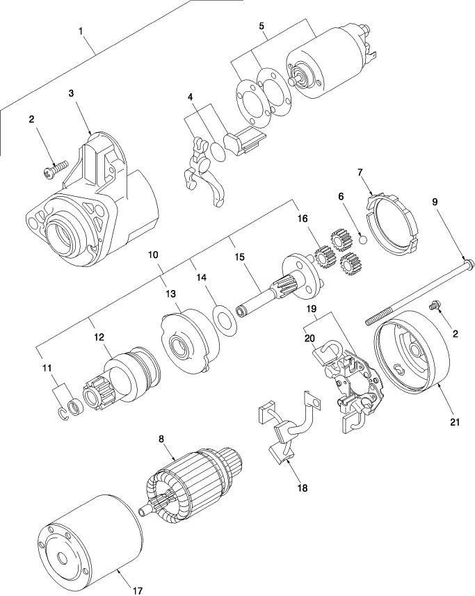 11D03 STARTING MOTOR - 1320, 1520, 1620, 1715 (8-96/) & 1720 (9-96/)
