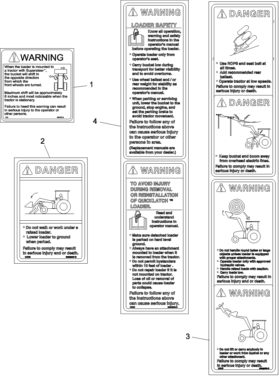 012 DECALS, DANGER & WARNING