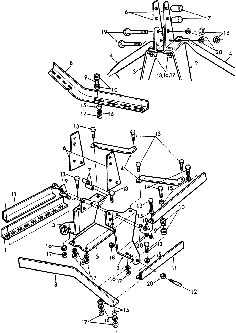 001 ECONOMY DISC HARROWS FRAME ASSEMBLIES 4 FT. MODEL FOR SERIES 1100 TRACTOR, 79/85, GROUP 1-1