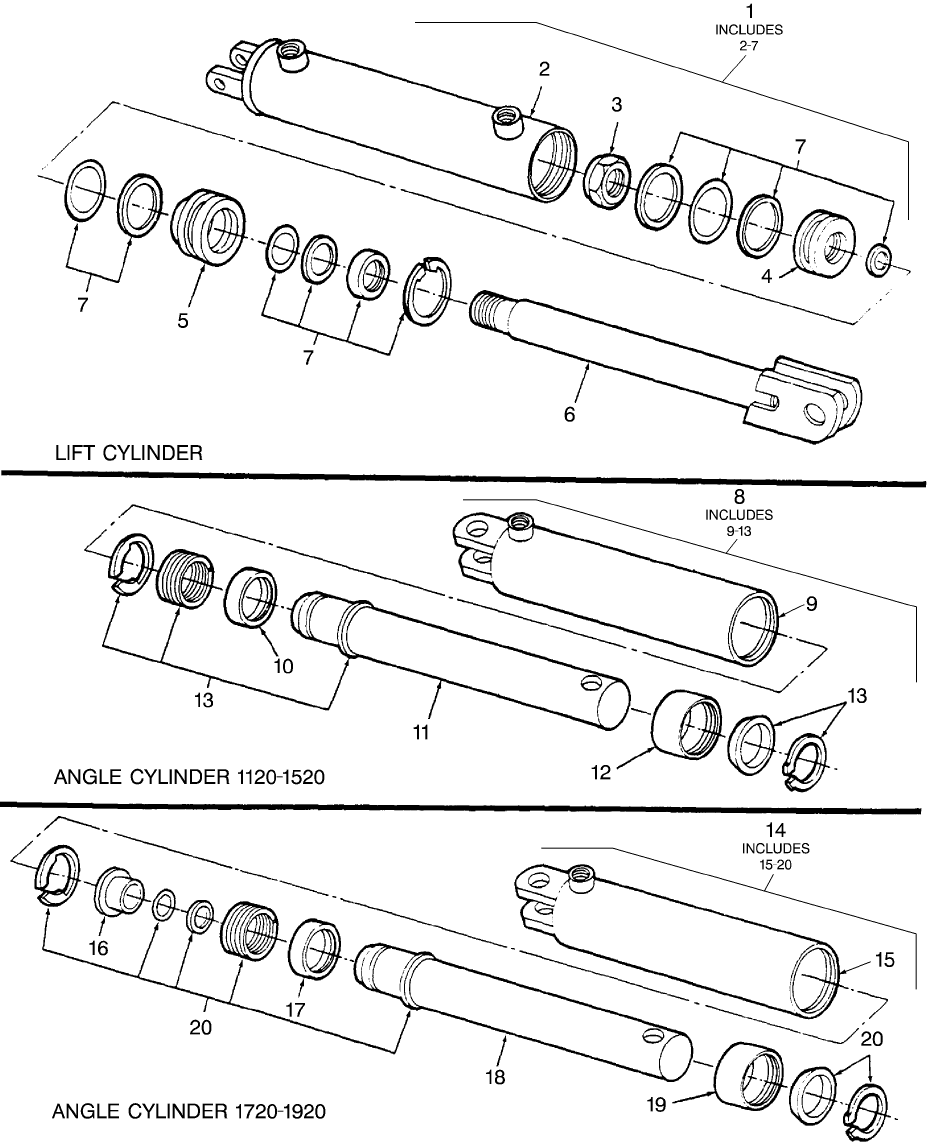 05.09 702C - HYDRAULIC CYLINDER, LIFT & ANGLE