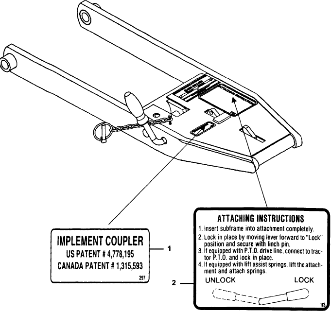 601.02 QUICK HITCH DECALS - ENGLISH - TC30 ONLY - 715451066