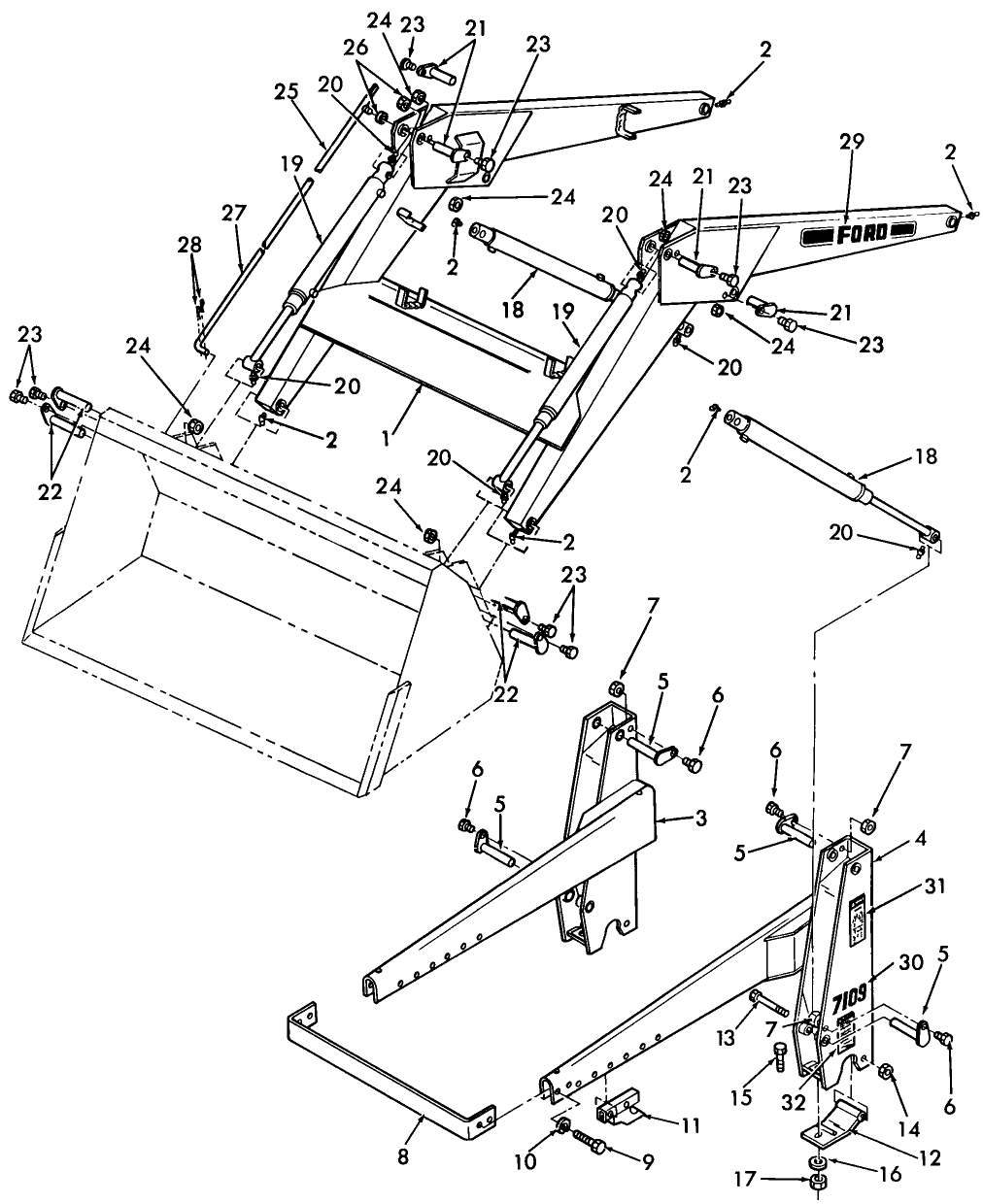 001 BOOM & SIDE FRAME ASSY.