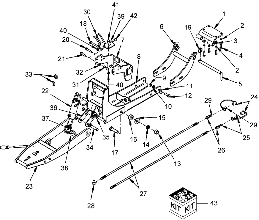 420 MALE QUICK HITCH & SUBFRAME - 715451076