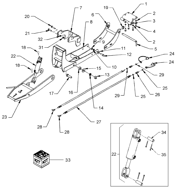 415 MALE QUICK HITCH & SUBFRAME USE W/TC30 ONLY - 715451066