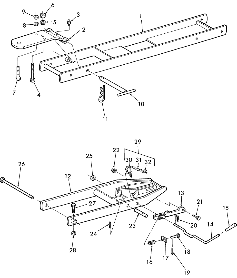 009 REAR SUBFRAME & MALE QUICK HITCH - 9828500