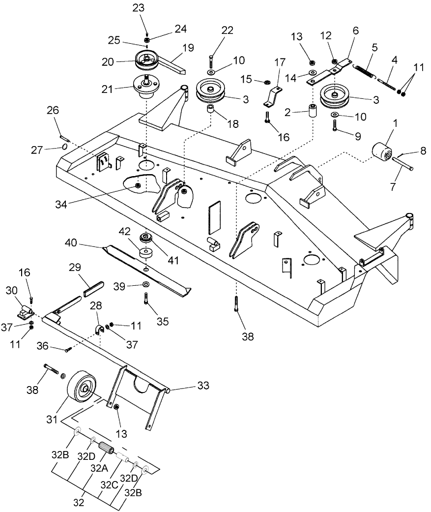 009 PULLEYS & BLADES - 54" & 60"