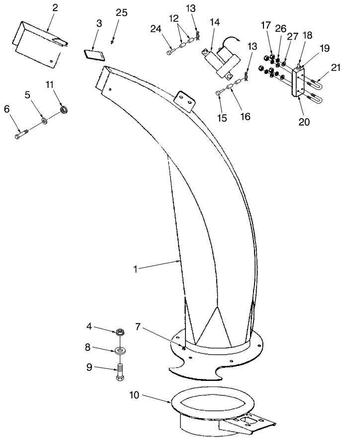 026 TRUCK LOADING SPOUT W/ELECTRIC DEFLECTOR & HOSES