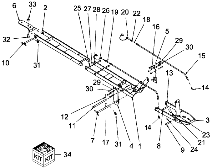 405 MALE QUICK HITCH & SUBFRAME TC18-TC26DA -  715423026
