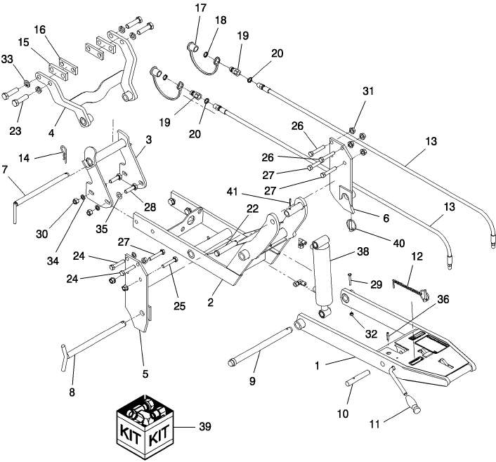 410 MALE QUICK HITCH AND SUBFRAME - 715423076