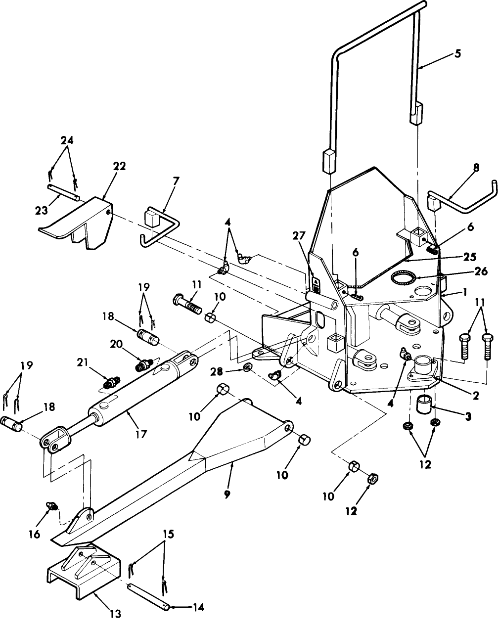 001 MAIN FRAME & STABILIZER ASSEMBLY
