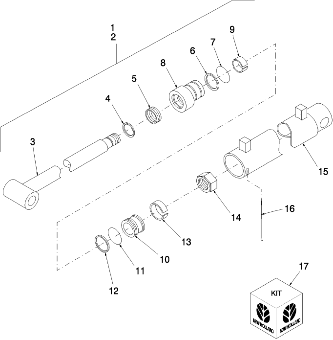 52 STABILIZER (SML44551) & BUCKET (SML44556)  CYLINDERS, 2-1/4