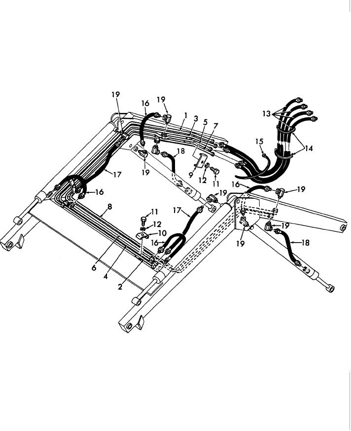 004 LOADERS, 2-2 HYDRAULIC LINES & HOSES, SERIES 768A, MODELS 19S