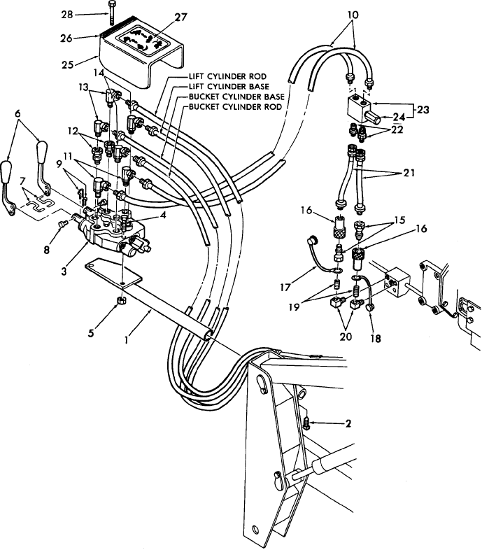 006 HYDRAULIC HOSE KIT W/TWO LEVER VALVE,MODEL 19SM4919