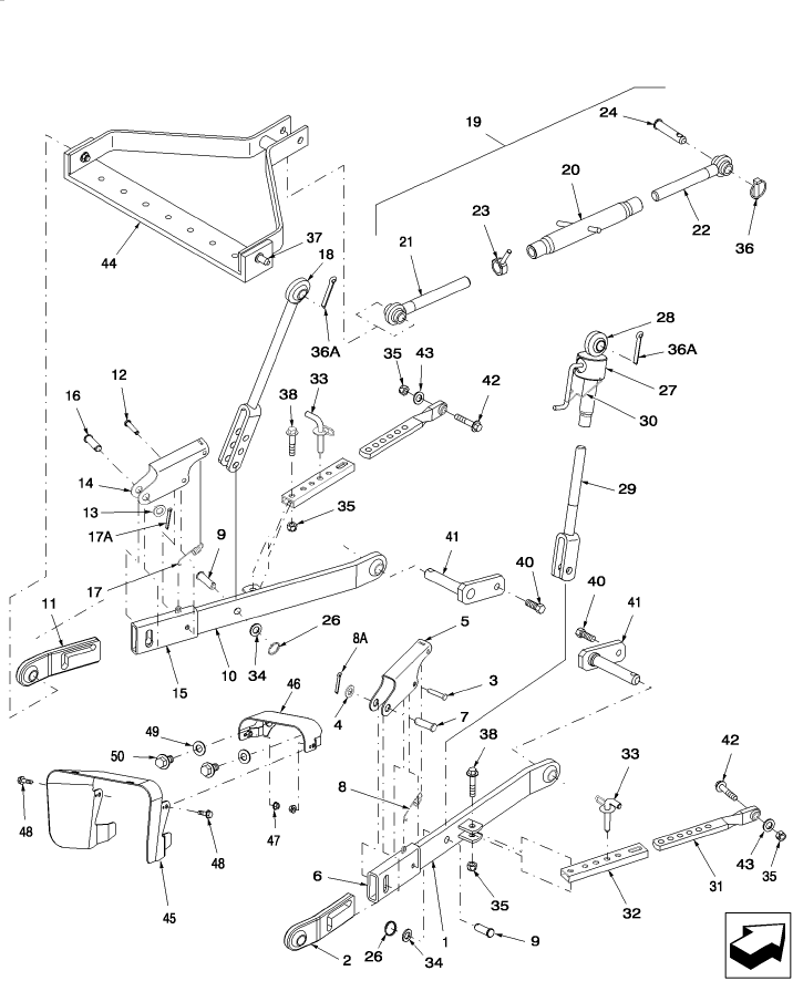 09.02 DELUXE 3PT HITCH, REAR COUNTERWEIGHT BRACKET & PTO SHIELD