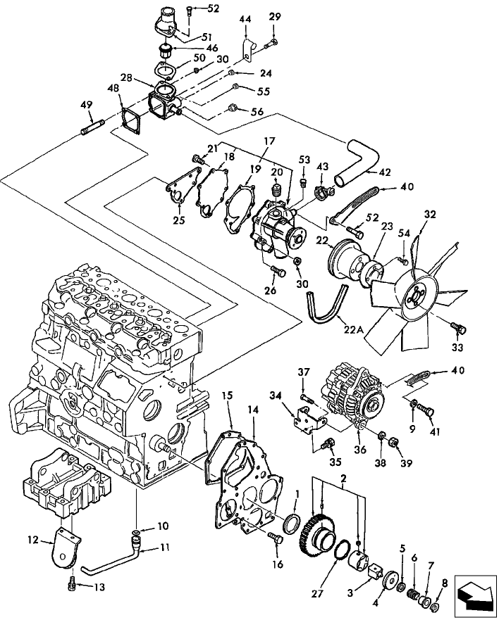 01.08 OIL PUMP, WATER PUMP & FAN