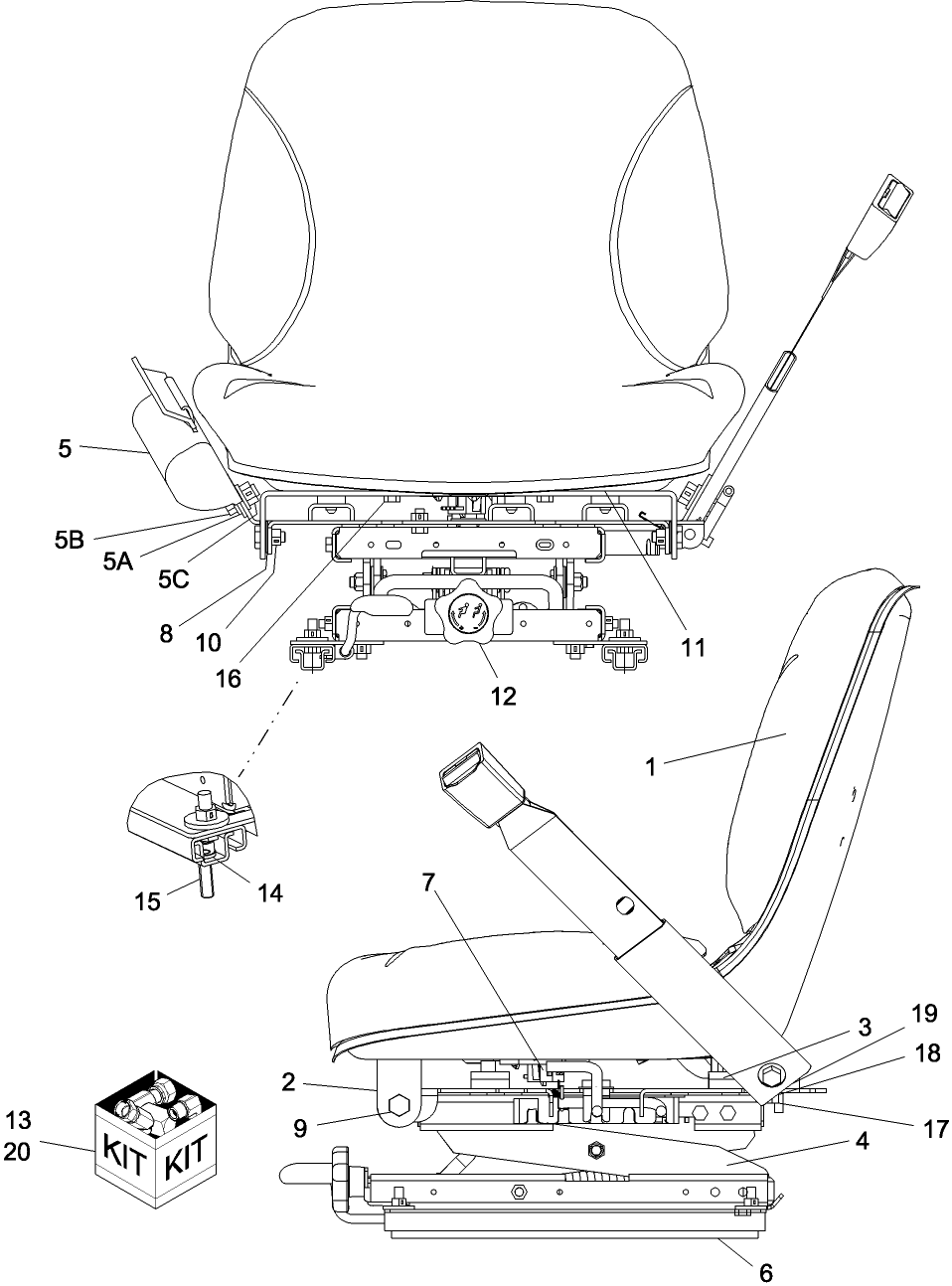 10.09.01 DELUXE SWIVEL SEATS &  ARM REST KIT - 718852026