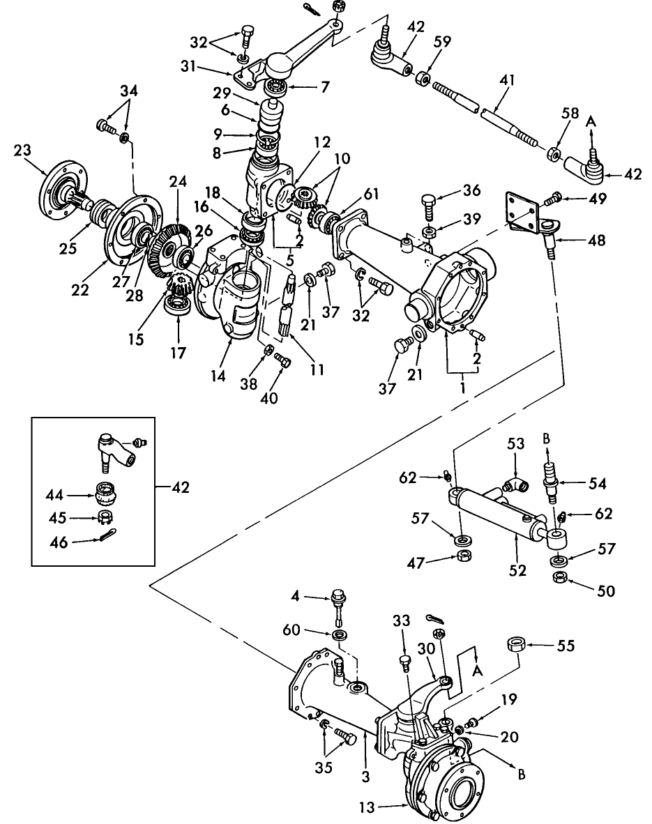 03B01 FRONT AXLE W/POWER STEERING